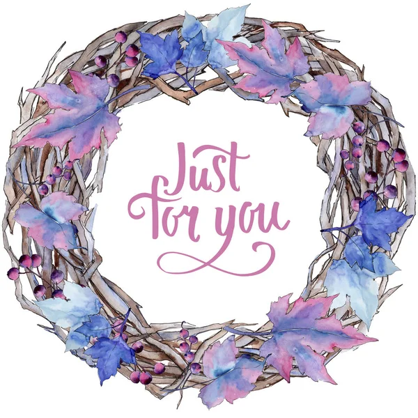 Frenk üzümü bir suluboya tarzında bırakır. Çerçeve kenarlığı süsleme Meydanı. Aquarelle yaprak için arka plan, doku, sarıcı desen, çerçeve veya kenarlık.