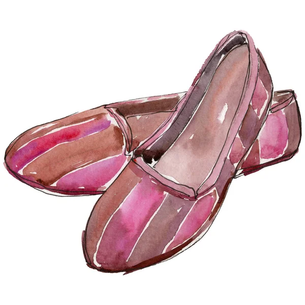 Schuhe Rosa Skizze Mode Glamour Illustration Einem Aquarell Stil Isoliert — Stockfoto