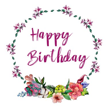 Tropikal buket çiçek. Botanik çiçek. Çerçeve kenarlığı süsleme Meydanı.