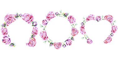 Narin pembe gül. Botanik çiçek. Çerçeve kenarlığı süsleme Meydanı. Arka plan, doku, sarıcı desen, çerçeve veya kenarlık için Aquarelle kır çiçeği.