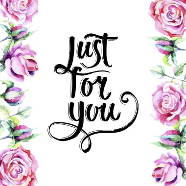 Narin pembe gül. Botanik çiçek. Çerçeve kenarlığı süsleme Meydanı. Arka plan, doku, sarıcı desen, çerçeve veya kenarlık için Aquarelle kır çiçeği.