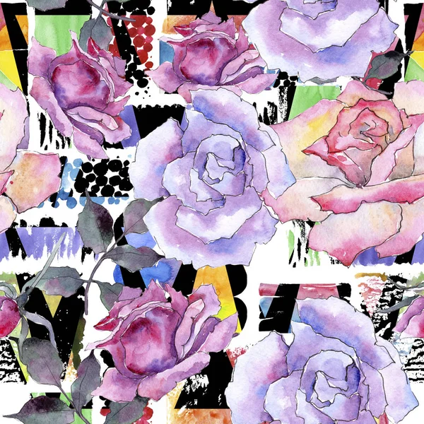 Pink Rose Floral Botanical Flower Seamless Background Pattern Fabric Wallpaper — Stock Photo, Image