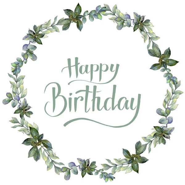 Şimşir suluboya tarzında bırakır. Çerçeve kenarlığı süsleme Meydanı. Aquarelle yaprak için arka plan, doku, sarıcı desen, çerçeve veya kenarlık.