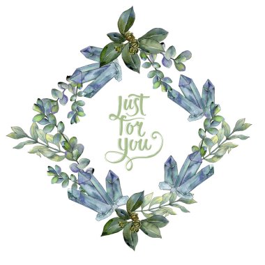 Şimşir suluboya tarzında bırakır. Çerçeve kenarlığı süsleme Meydanı. Aquarelle yaprak için arka plan, doku, sarıcı desen, çerçeve veya kenarlık.