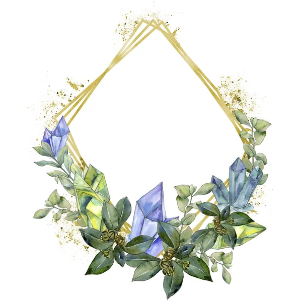 Şimşir suluboya tarzında bırakır. Çerçeve kenarlığı süsleme Meydanı. Aquarelle yaprak için arka plan, doku, sarıcı desen, çerçeve veya kenarlık.