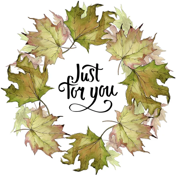 Akçaağaç suluboya tarzında bırakır. Çerçeve kenarlığı süsleme Meydanı. Aquarelle yaprak için arka plan, doku, sarıcı desen, çerçeve veya kenarlık.