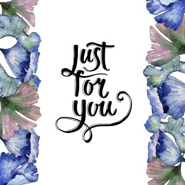 Ginkgo suluboya tarzında bırakır. Çerçeve kenarlığı süsleme Meydanı. Aquarelle yaprak için arka plan, doku, sarıcı desen, çerçeve veya kenarlık.