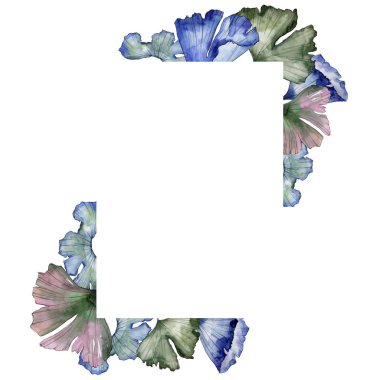 Ginkgo suluboya tarzında bırakır. Çerçeve kenarlığı süsleme Meydanı. Aquarelle yaprak için arka plan, doku, sarıcı desen, çerçeve veya kenarlık.