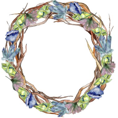 Ginkgo suluboya tarzında bırakır. Çerçeve kenarlığı süsleme Meydanı. Aquarelle yaprak için arka plan, doku, sarıcı desen, çerçeve veya kenarlık.