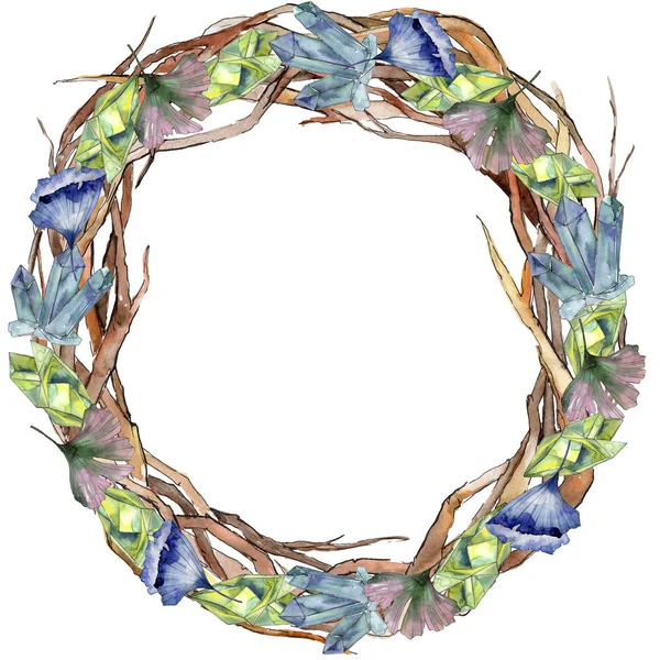 Ginkgo suluboya tarzında bırakır. Çerçeve kenarlığı süsleme Meydanı. Aquarelle yaprak için arka plan, doku, sarıcı desen, çerçeve veya kenarlık.