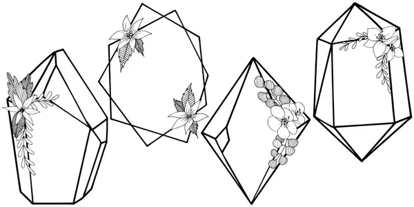 Vektor Diamantfelsenschmuck Mineral Geometrische Quarz Polygon Kristall Stein Mosaik Form — Stockvektor