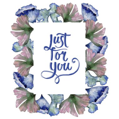 Ginkgo suluboya tarzında bırakır. Çerçeve kenarlığı süsleme Meydanı. Aquarelle yaprak için arka plan, doku, sarıcı desen, çerçeve veya kenarlık.