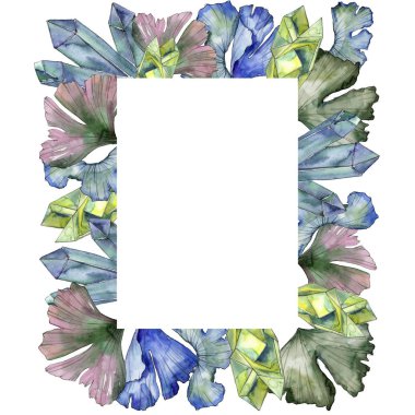 Ginkgo suluboya tarzında bırakır. Çerçeve kenarlığı süsleme Meydanı. Aquarelle yaprak için arka plan, doku, sarıcı desen, çerçeve veya kenarlık.