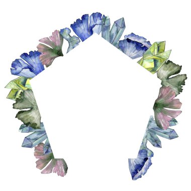 Ginkgo suluboya tarzında bırakır. Çerçeve kenarlığı süsleme Meydanı. Aquarelle yaprak için arka plan, doku, sarıcı desen, çerçeve veya kenarlık.