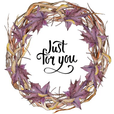 Akçaağaç izole bir suluboya tarzında bırakır. Çerçeve kenarlığı süsleme Meydanı. Aquarelle yaprak için arka plan, doku, sarıcı desen, çerçeve veya kenarlık.