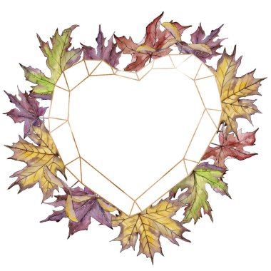 Akçaağaç izole bir suluboya tarzında bırakır. Çerçeve kenarlığı süsleme Meydanı. Aquarelle yaprak için arka plan, doku, sarıcı desen, çerçeve veya kenarlık.