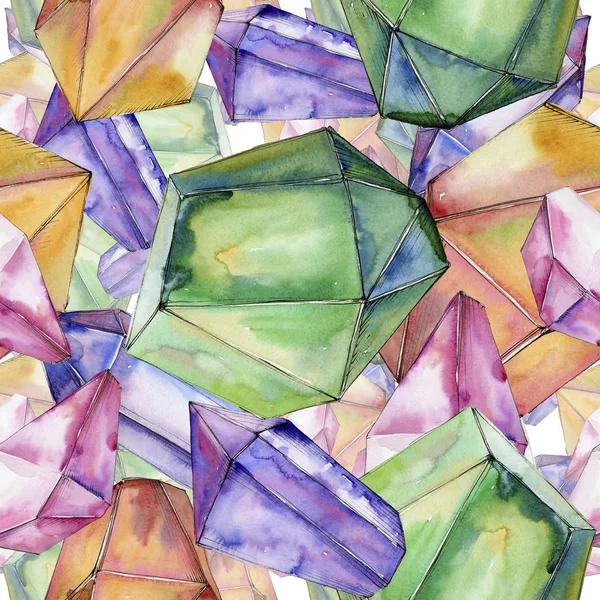 Renkli elmas taş takı mineral. Sorunsuz arka plan deseni.