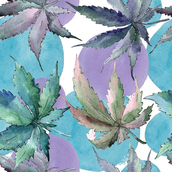 Esrar yeşil yaprak. Yaprak bitki botanik bahçe çiçek yaprakları. Sorunsuz arka plan deseni. 