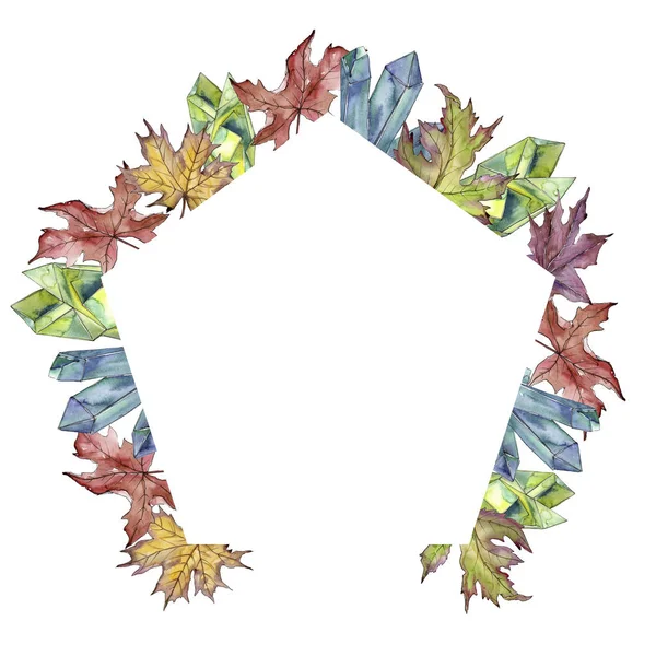 Maple leaf. Leaf plant botanical garden floral foliage. Frame border ornament square. — Stock Photo, Image