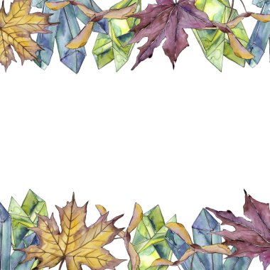 Akçaağaç yaprağı. Yaprak bitki botanik bahçe çiçek yaprakları. Çerçeve kenarlığı süsleme Meydanı.