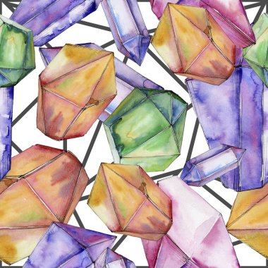 Renkli elmas taş takı mineral. Sorunsuz arka plan deseni.