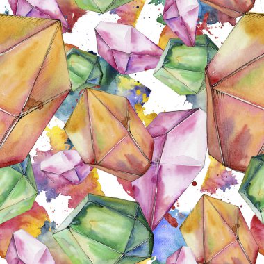 Renkli elmas taş takı mineral. Sorunsuz arka plan deseni.