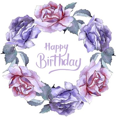 Renkli gül. Botanik çiçek. Çerçeve kenarlığı süsleme Meydanı.