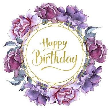 Renkli gül. Botanik çiçek. Çerçeve kenarlığı süsleme Meydanı.