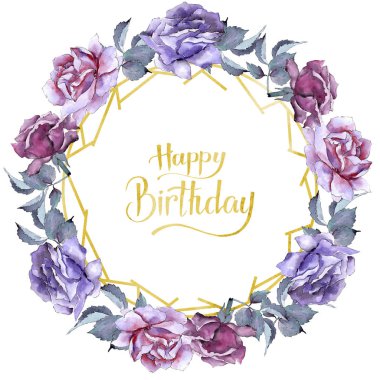 Renkli gül. Botanik çiçek. Çerçeve kenarlığı süsleme Meydanı.