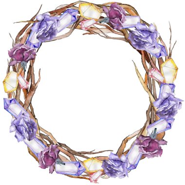 Renkli gül. Botanik çiçek. Çerçeve kenarlığı süsleme Meydanı.