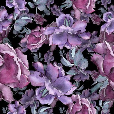 Renkli gül. Botanik çiçek. Sorunsuz arka plan deseni.