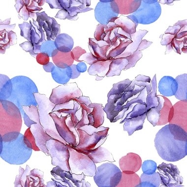 Renkli gül. Botanik çiçek. Sorunsuz arka plan deseni.