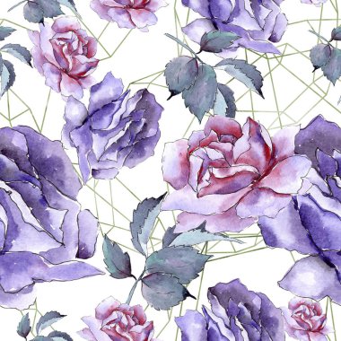 Renkli gül. Botanik çiçek. Sorunsuz arka plan deseni.