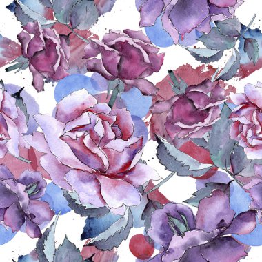 Renkli gül. Botanik çiçek. Sorunsuz arka plan deseni.