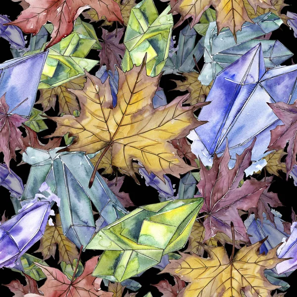 Maple leaf. Leaf plant botanical garden floral foliage. Seamless background pattern. — Stock Photo, Image