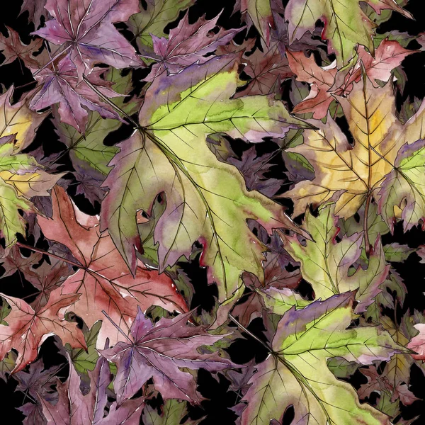 カエデの葉。葉植物植物園花葉。シームレスな背景パターン. — ストック写真