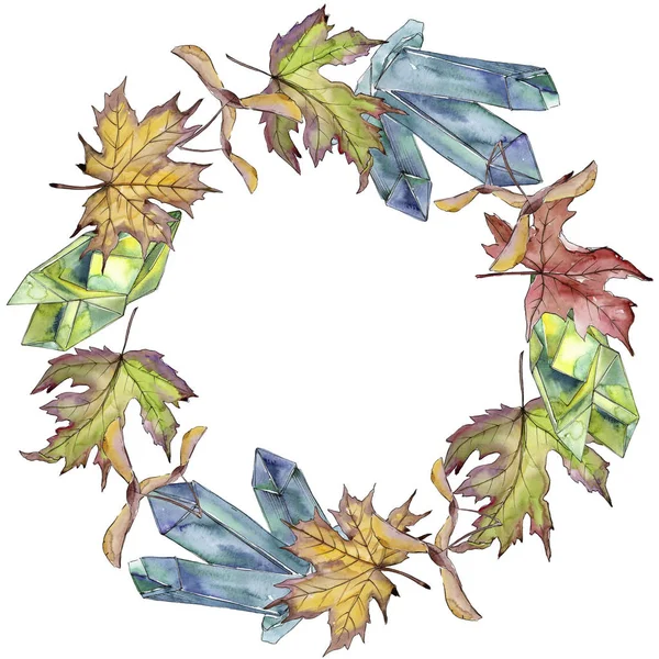 Maple leaf. Leaf plant botanical garden floral foliage. Frame border ornament square. — Stock Photo, Image