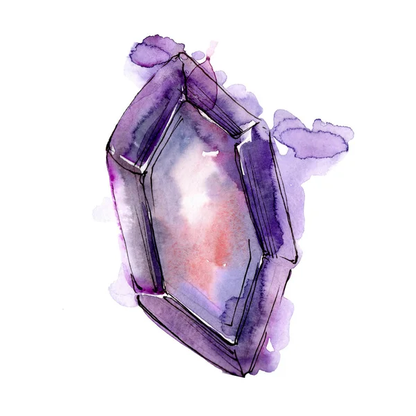 Purple diamond rock jewelry mineral. — Stock Photo, Image