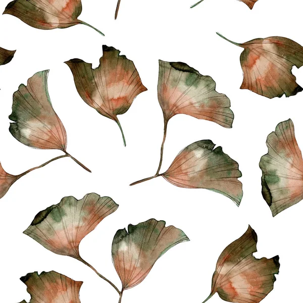 Hoja de ginkgo. Planta de hojas de jardín botánico follaje floral. Patrón de fondo sin costuras . — Foto de Stock