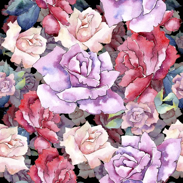 Tender pink roses. Floral botanical flower.Seamless background pattern. — Stock Photo, Image