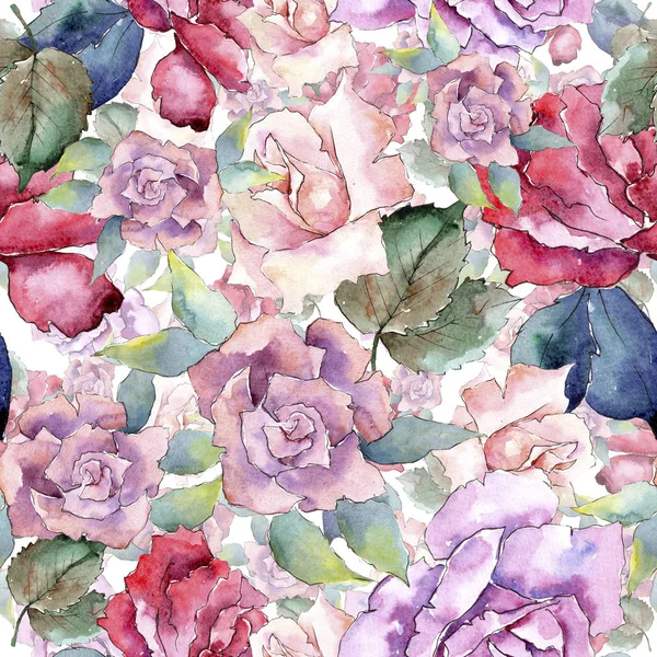 부드러운 핑크 장미입니다. 꽃 식물 꽃입니다. 원활한 배경 패턴. — 스톡 사진
