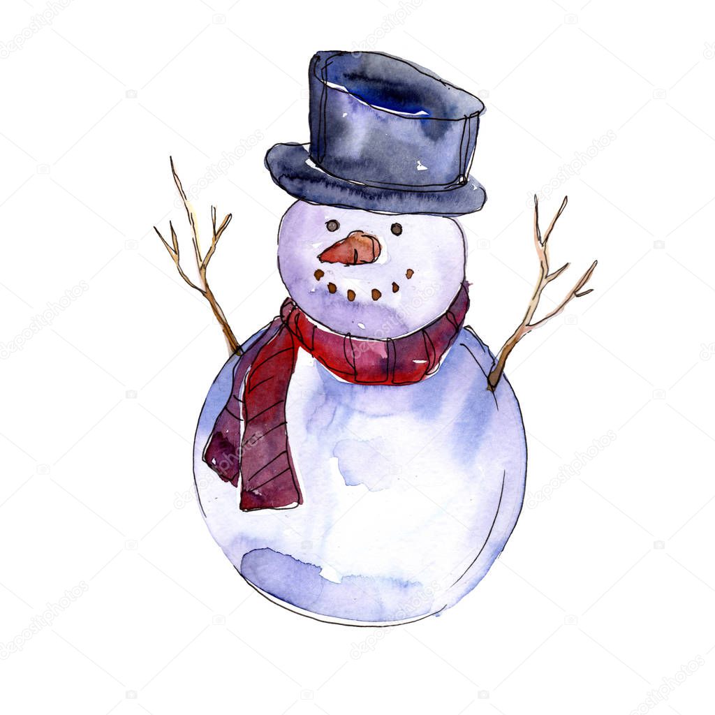 Christmas winter holiday symbol in a watercolor style isolated.