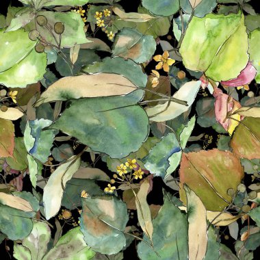 Linden suluboya tarzında bırakır. Sorunsuz arka plan deseni. Kumaş duvar kağıdı yazdırma doku. Aquarelle yaprak için arka plan, doku, sarıcı desen, çerçeve veya kenarlık.