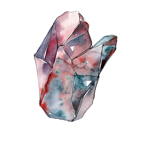 Blauer Diamantfelsenschmuck Mineral Geometrische Quarz Polygon Kristall Steinmosaik Form Amethyst — Stockfoto