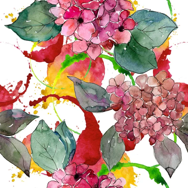 수채화 스타일에 화려한 꽃입니다 원활한 패턴입니다 식물의 프레임 테두리에 야생화 — 스톡 사진