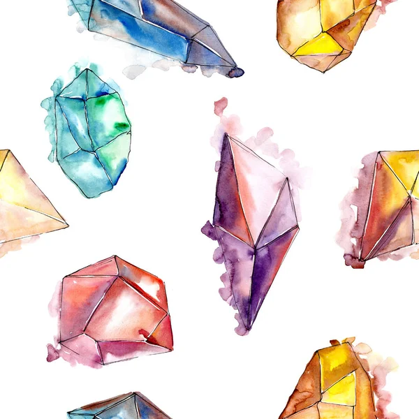 Farbenfroher Diamantsteinschmuck Aus Mineral Nahtlose Hintergrundmuster Textur Für Stofftapeten Geometrische — Stockfoto