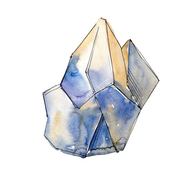 Μπλε Διαμάντι Ροκ Κοσμήματα Μεταλλικό Απομονωμένη Εικονογράφηση Στοιχείο Γεωμετρικά Χαλαζία — Φωτογραφία Αρχείου