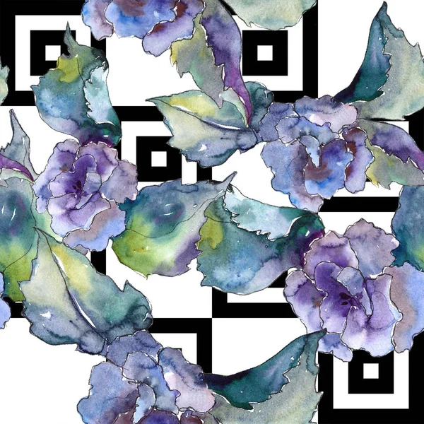 Renkli Gardenya çiçek. Sorunsuz arka plan deseni. Kumaş duvar kağıdı yazdırma doku. Arka plan, doku, sarıcı desen, çerçeve veya kenarlık için Aquarelle kır çiçeği.