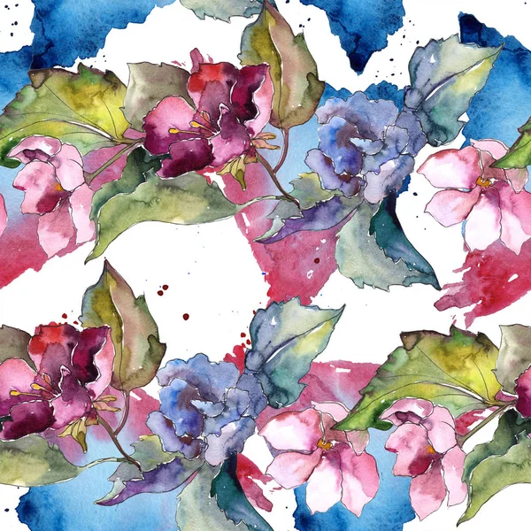 Fiori Gardenia Colorati Modello Sfondo Senza Soluzione Continuità Tessuto Carta — Foto Stock