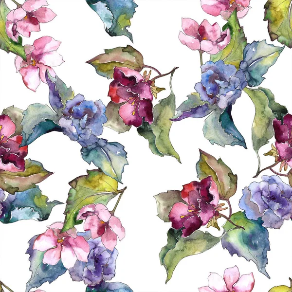 Fleurs Gardénia Colorées Modèle Fond Sans Couture Texture Impression Papier — Photo